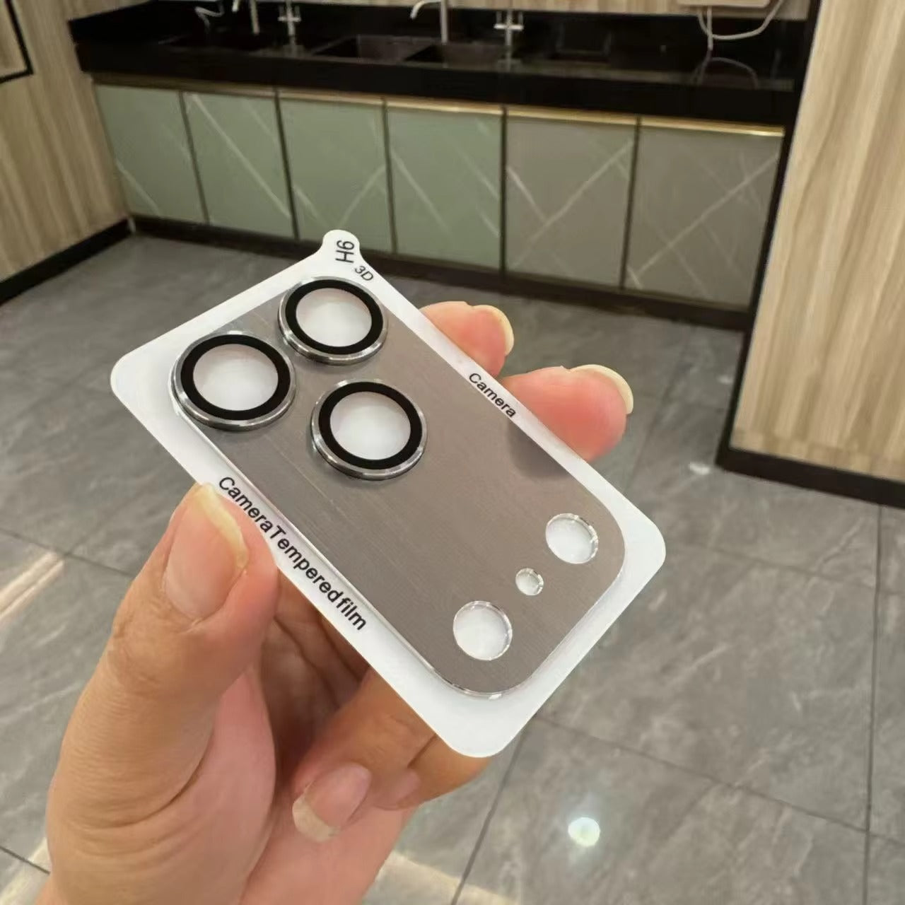 Impact-Ready iPhone Full-Cover Metal Camera Lens Protector, Tempered Glass Lens Cover with Metal Ring, Scratch Resistance & Shatter Protection