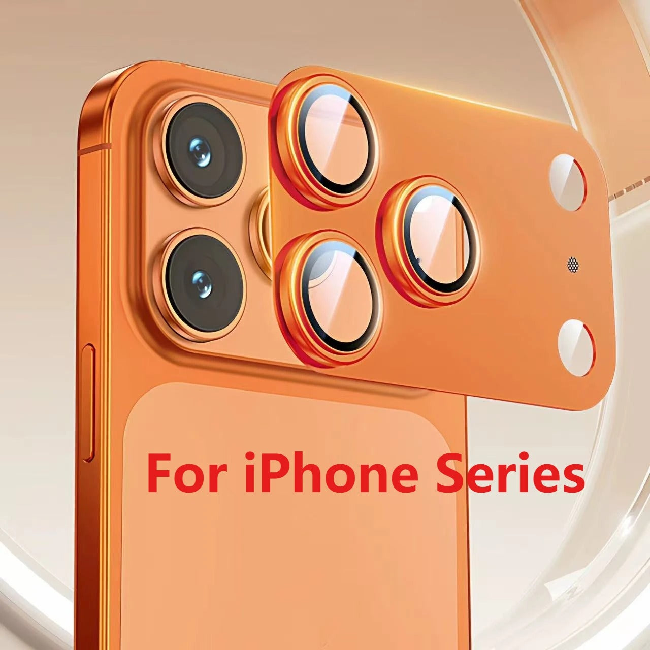 Impact-Ready iPhone Full-Cover Metal Camera Lens Protector, Tempered Glass Lens Cover with Metal Ring, Scratch Resistance & Shatter Protection