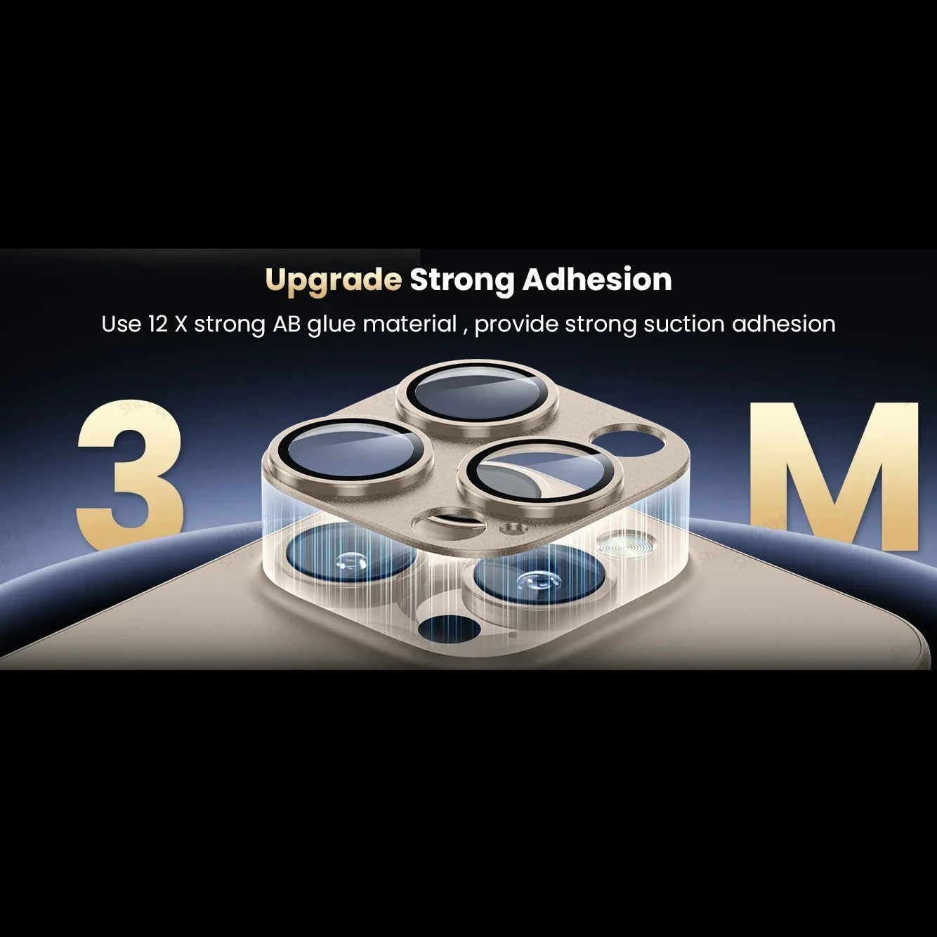 Impact-Ready iPhone Full-Cover Metal Camera Lens Protector, Tempered Glass Lens Cover with Metal Ring, Scratch Resistance & Shatter Protection