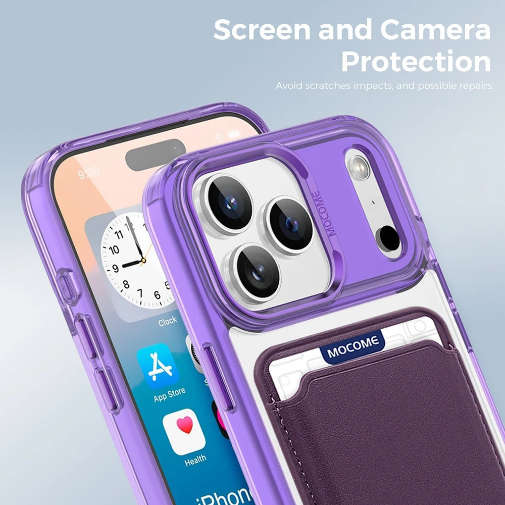 Impact-Ready iPhone Magnetic Case with Detachable Wallet, Shockproof TPU & PC Protective Cover, MagSafe-Compatible Card Holder Design