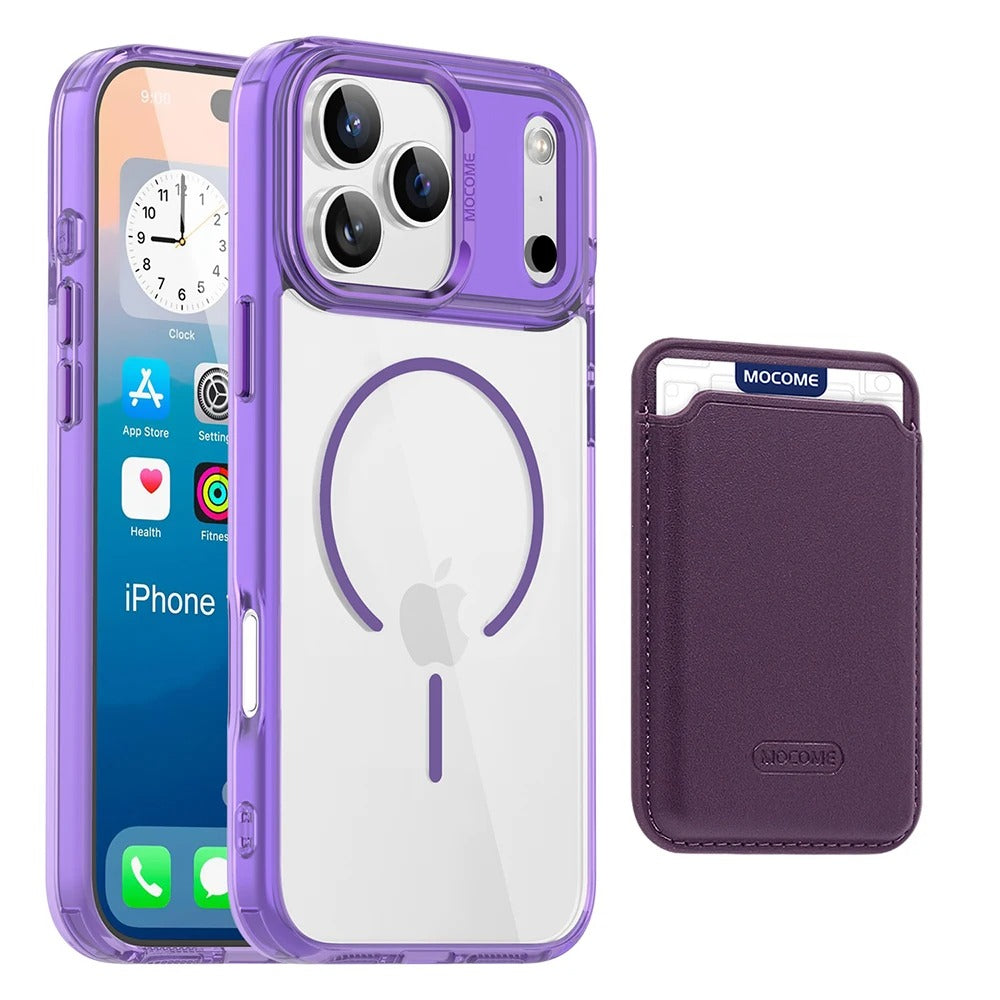 Impact-Ready iPhone Magnetic Case with Detachable Wallet, Shockproof TPU & PC Protective Cover, MagSafe-Compatible Card Holder Design