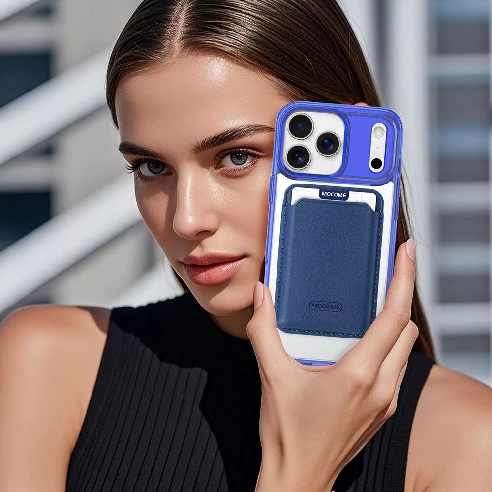 Impact-Ready iPhone Magnetic Case with Detachable Wallet, Shockproof TPU & PC Protective Cover, MagSafe-Compatible Card Holder Design