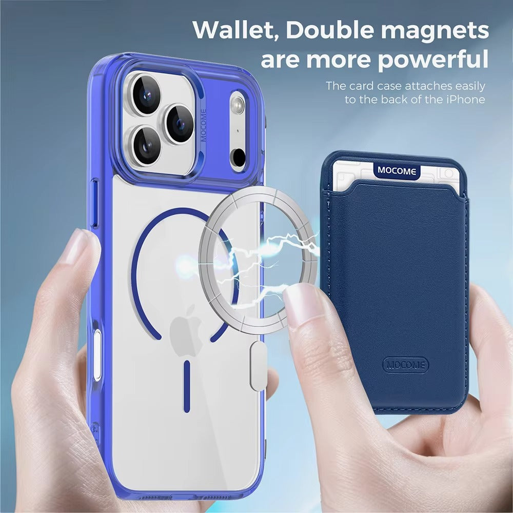 Impact-Ready iPhone Magnetic Case with Detachable Wallet, Shockproof TPU & PC Protective Cover, MagSafe-Compatible Card Holder Design