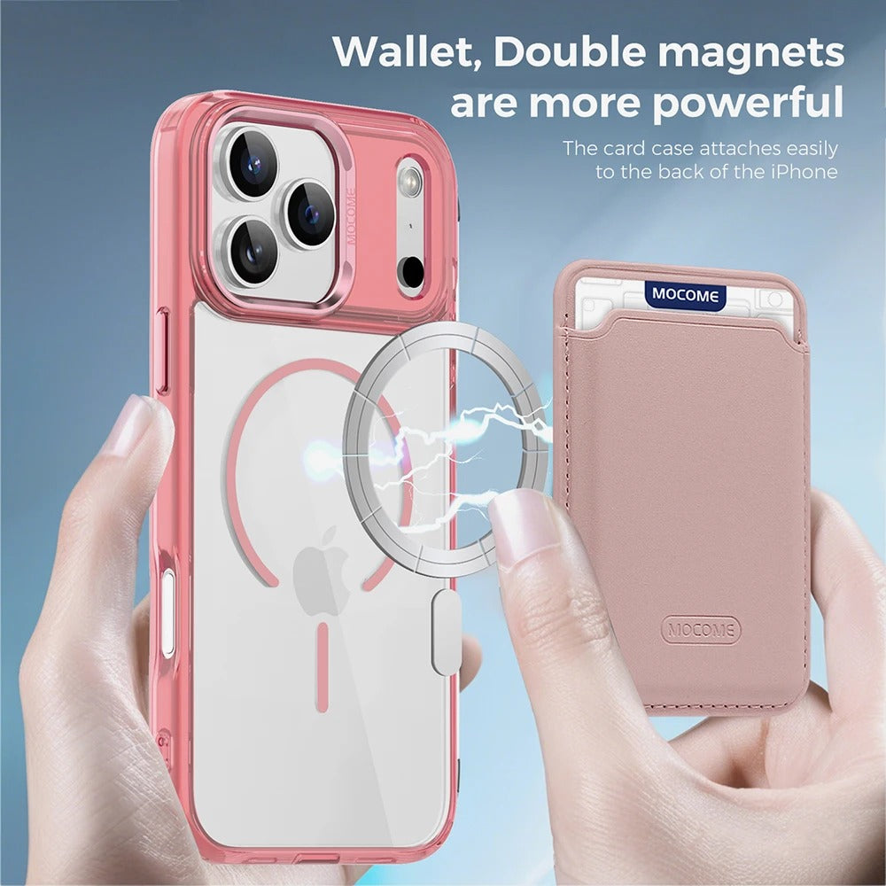 Impact-Ready iPhone Magnetic Case with Detachable Wallet, Shockproof TPU & PC Protective Cover, MagSafe-Compatible Card Holder Design