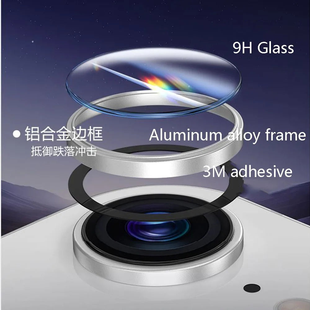 Impact-Ready iPhone Metal Ring Camera Lens Protector, Alloy Steel Tempered Glass with Full Coverage, Scratch Resistance & Shatter Protection