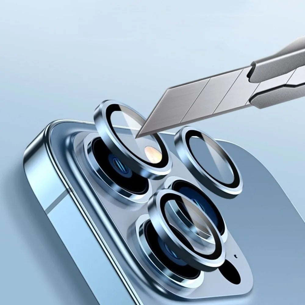 Impact-Ready iPhone Metal Ring Camera Lens Protector, Alloy Steel Tempered Glass with Full Coverage, Scratch Resistance & Shatter Protection