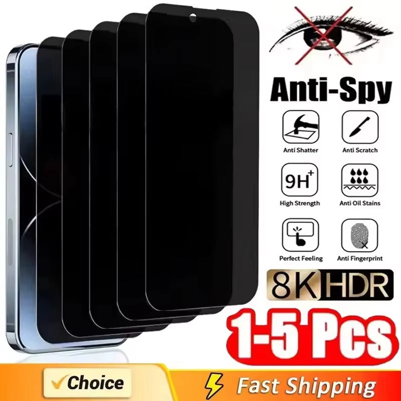 Impact-Ready iPhone Privacy Screen Protector – Full Cover Anti-Spy Tempered Glass with Fingerprint Resistance, Scratch Protection & Shatter-Resistant Display Shield