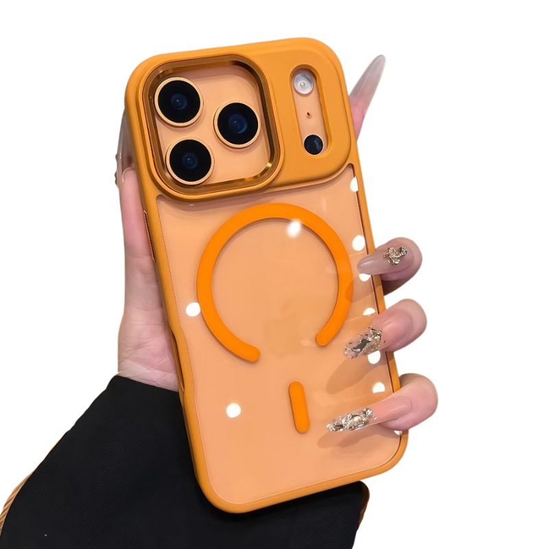 Luxury iPhone Case — Acrylic MagSafe Transparent PC+TPU Full Coverage with Camera Lens Protection, Shockproof, Anti-Fingerprint, Wireless-Charging Compatible Design