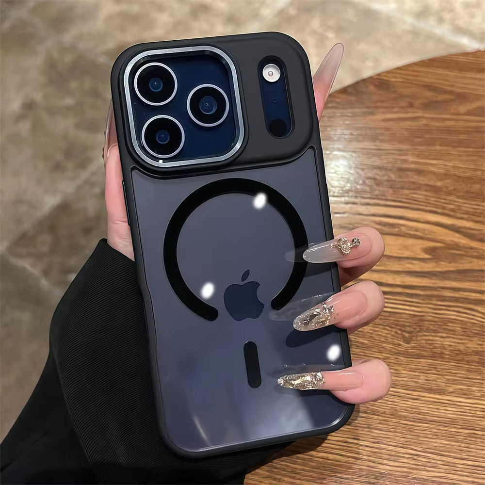 Luxury iPhone Case — Acrylic MagSafe Transparent PC+TPU Full Coverage with Camera Lens Protection, Shockproof, Anti-Fingerprint, Wireless-Charging Compatible Design