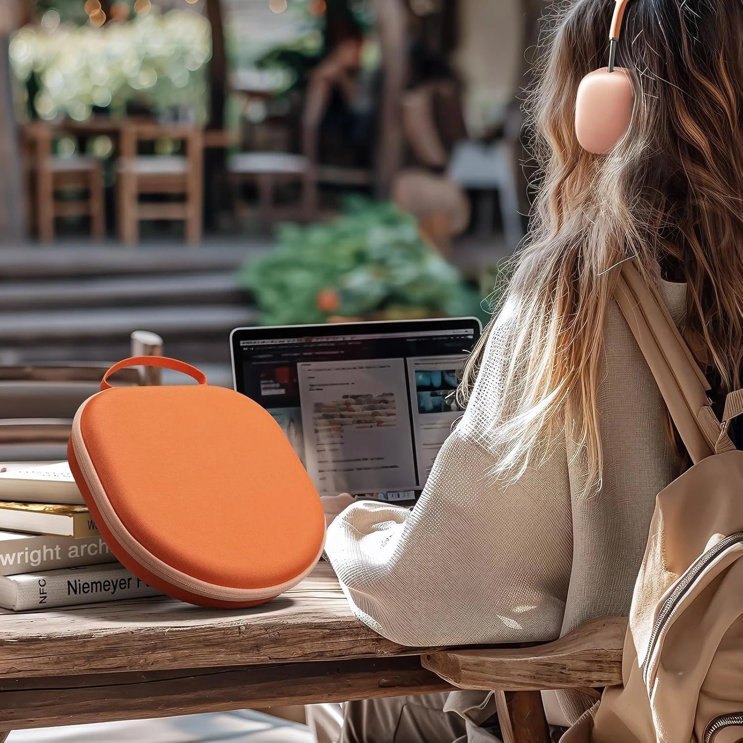 Luxury AirPods Max Premium Protective Travel Case with Smart Sleep Mode, EVA Hard Shell Carrying Bag for Safe Storage