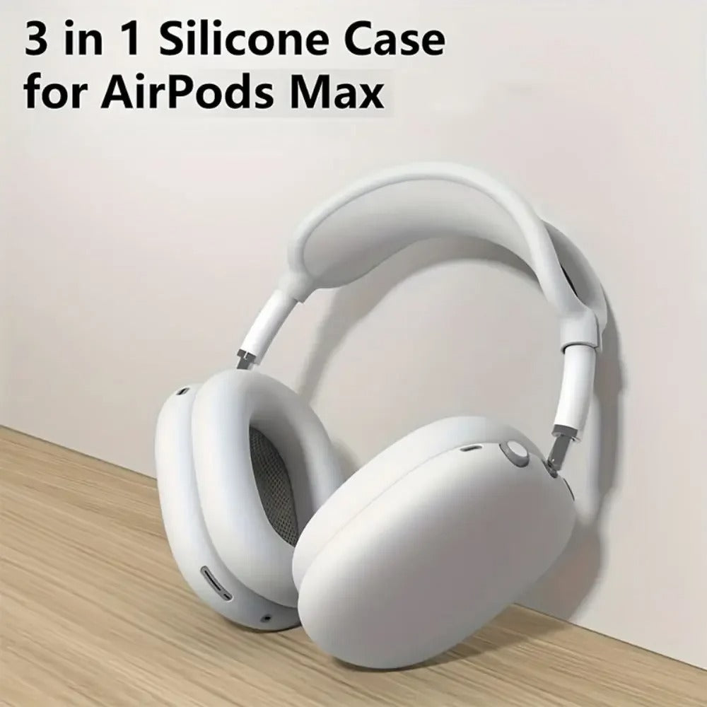 Luxury AirPods Max Silicone Case – 3-in-1 Soft Skin Protector, Shockproof & Anti-Scratch Headphone Cover