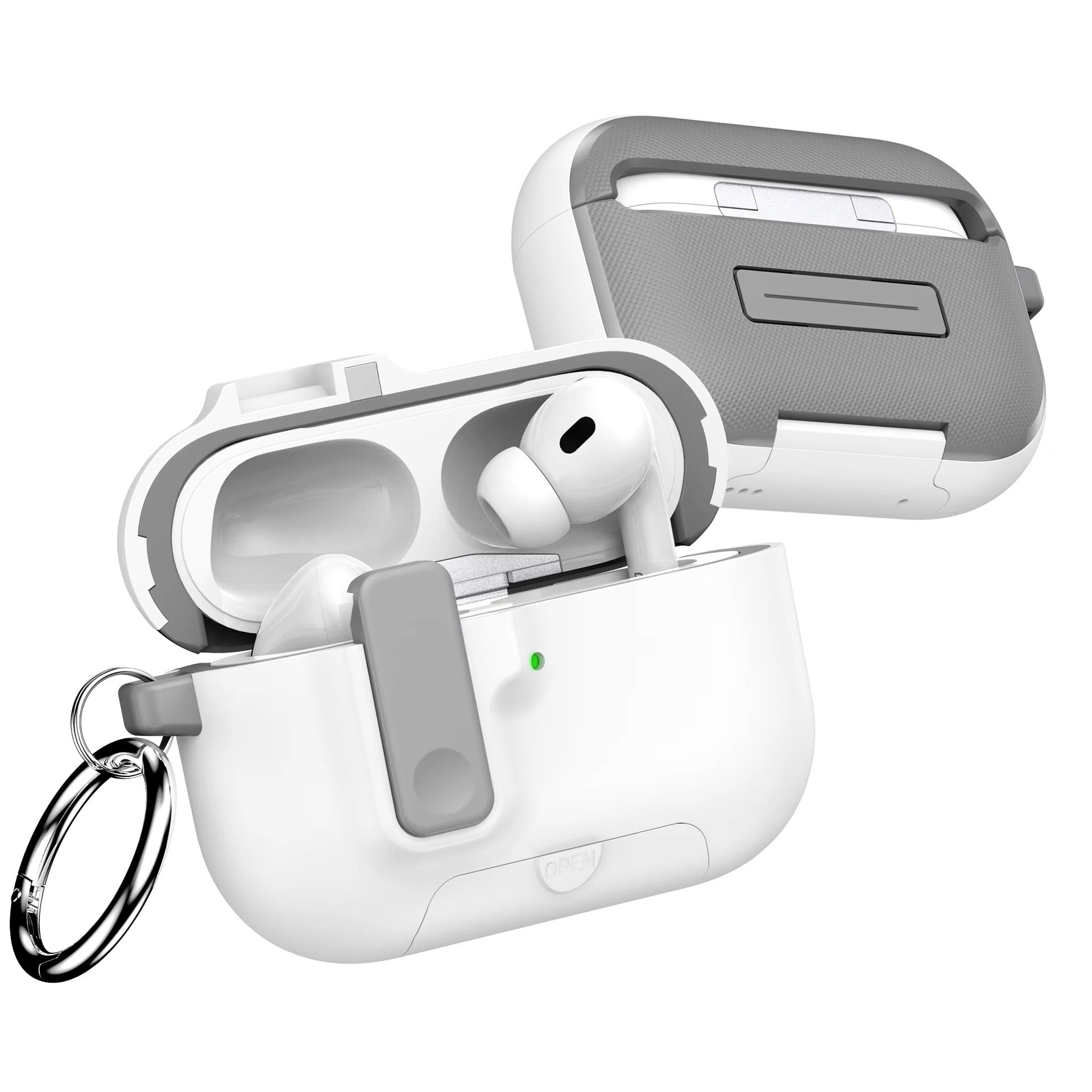 Luxury AirPods Pro 3 TPU Protective Case with Magnetic Auto-Lock, Built-In Phone Stand & Cleaner Kit – Full Coverage Shockproof Design