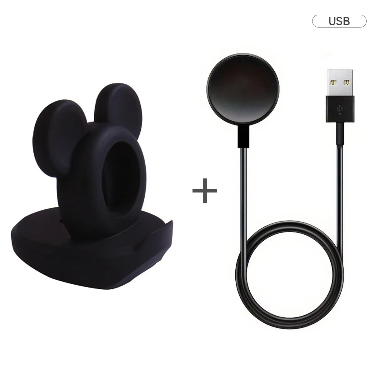 Luxury Apple Watch Fast Charger Stand – Desktop Silicone Charging Dock for 40–46mm Watches