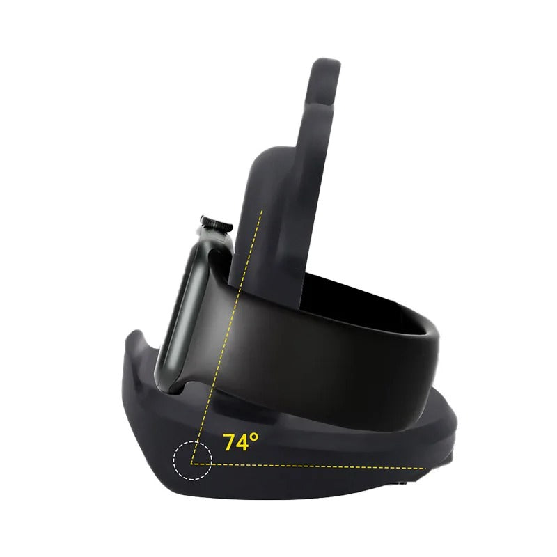 Luxury Apple Watch Fast Charger Stand – Desktop Silicone Charging Dock for 40–46mm Watches