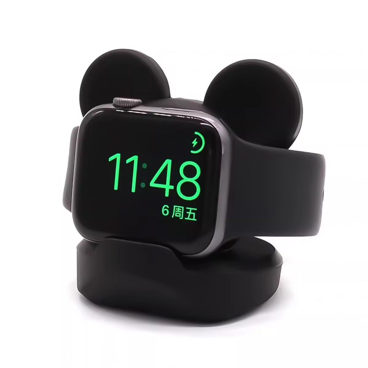 Luxury Apple Watch Fast Charger Stand – Desktop Silicone Charging Dock for 40–46mm Watches
