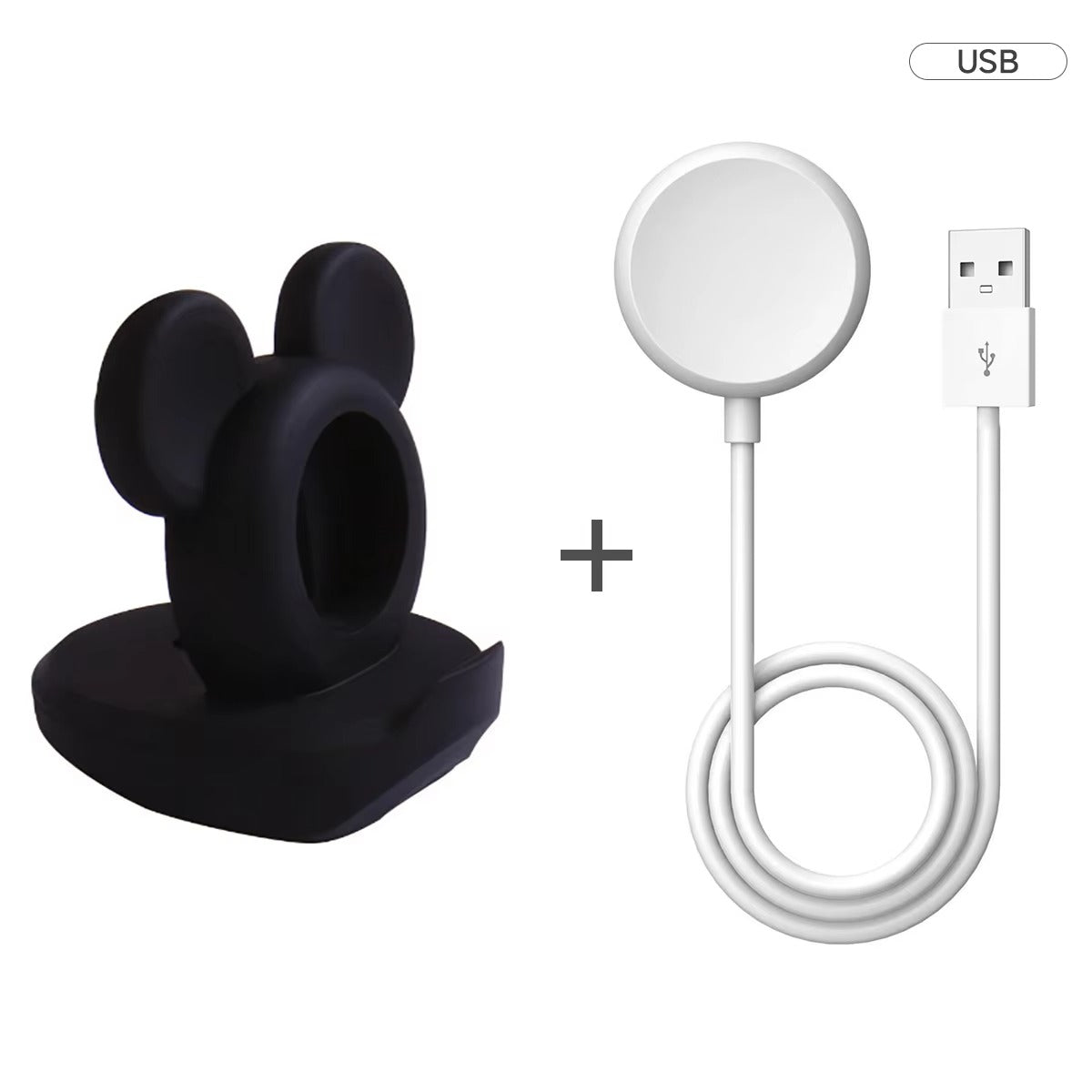 Luxury Apple Watch Fast Charger Stand – Desktop Silicone Charging Dock for 40–46mm Watches