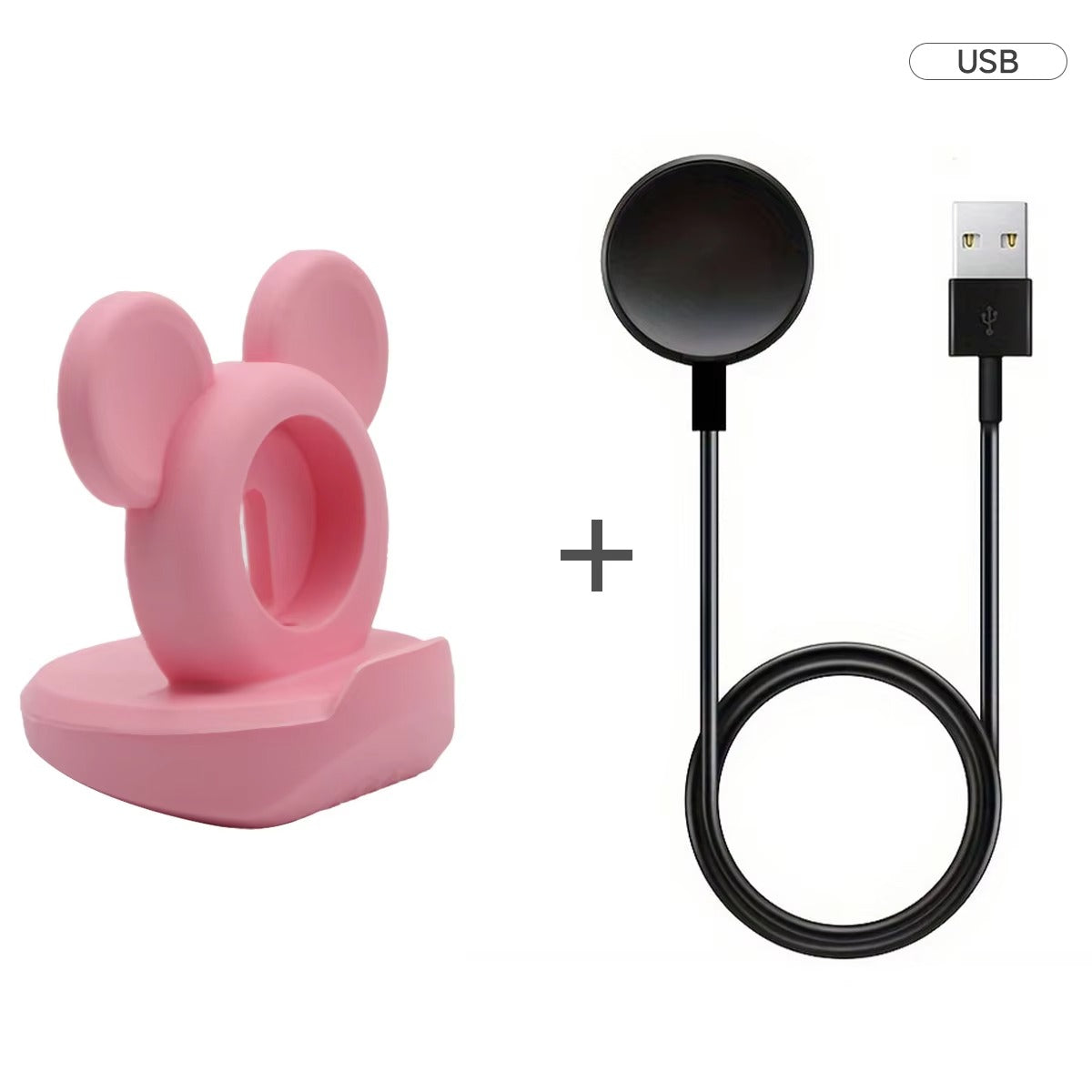 Luxury Apple Watch Fast Charger Stand – Desktop Silicone Charging Dock for 40–46mm Watches