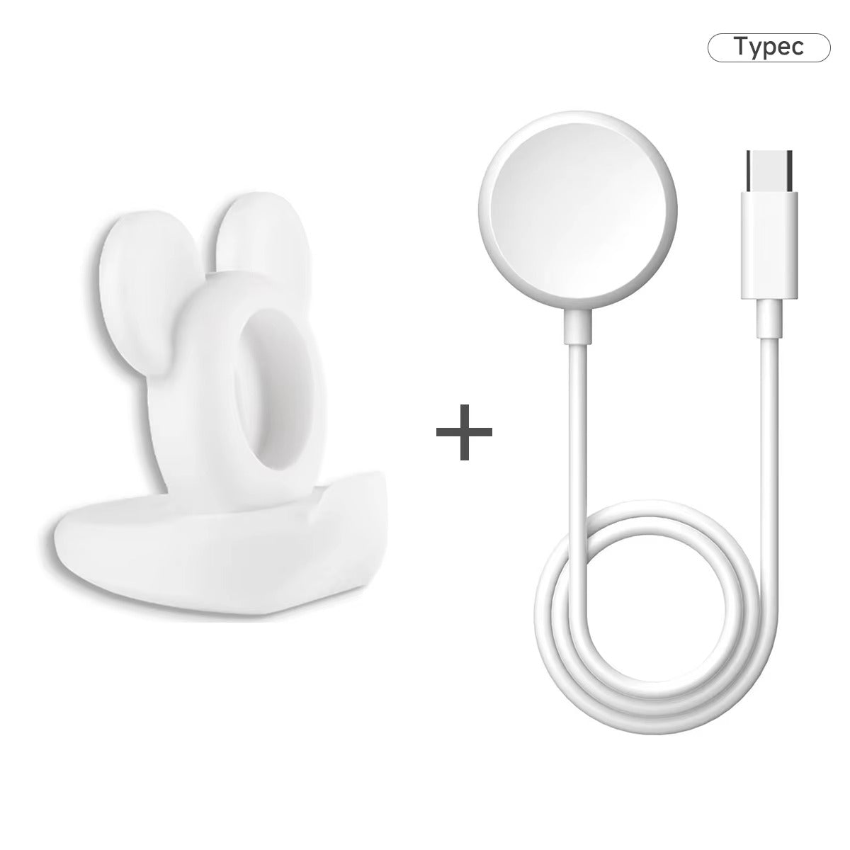 Luxury Apple Watch Fast Charger Stand – Desktop Silicone Charging Dock for 40–46mm Watches