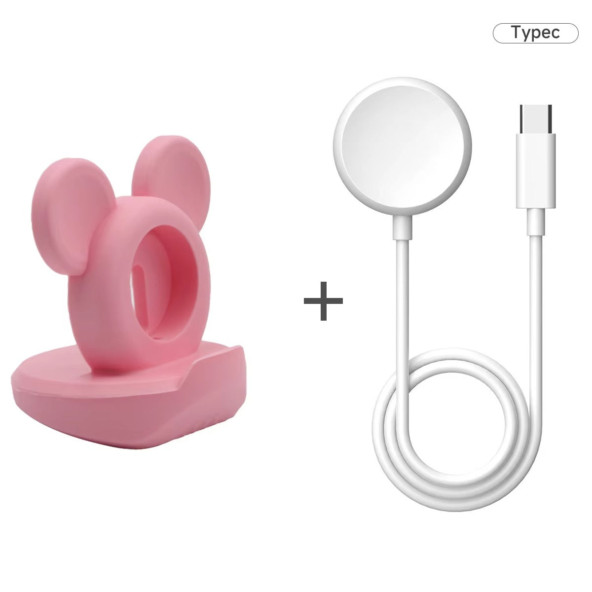 Luxury Apple Watch Fast Charger Stand – Desktop Silicone Charging Dock for 40–46mm Watches