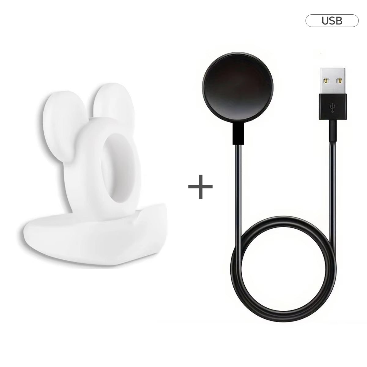 Luxury Apple Watch Fast Charger Stand – Desktop Silicone Charging Dock for 40–46mm Watches