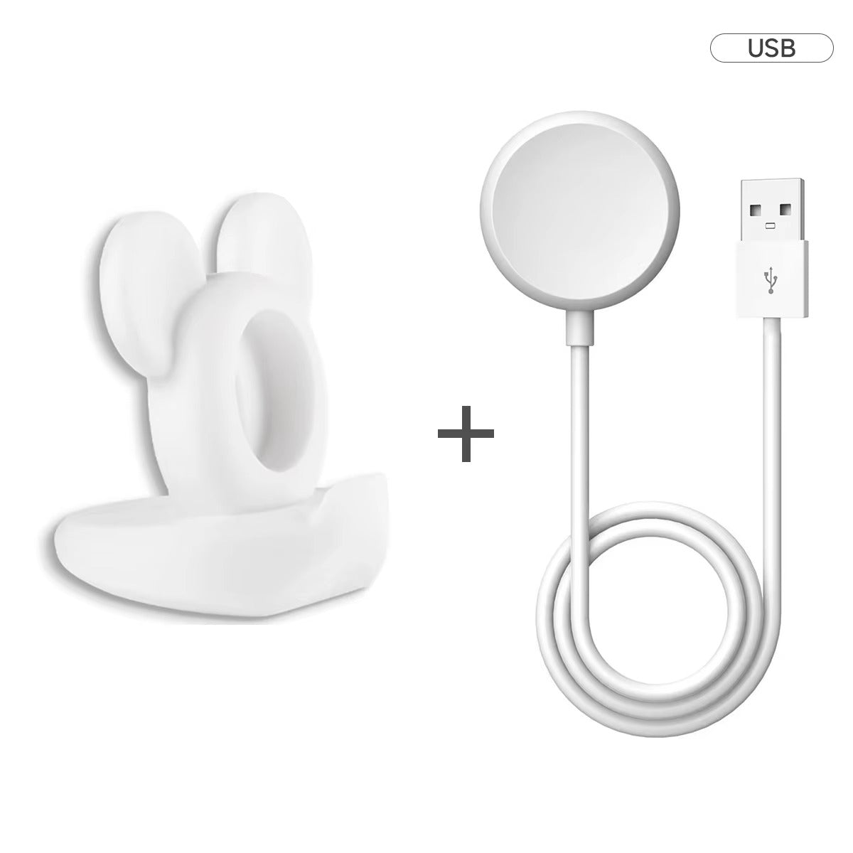 Luxury Apple Watch Fast Charger Stand – Desktop Silicone Charging Dock for 40–46mm Watches