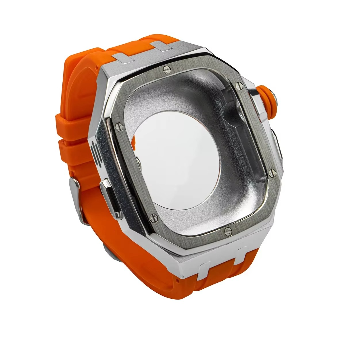 Luxury Apple Watch Stainless Steel Case & Strap Mod Kit, Premium Upgrade Protective Frame & Metal Band Set