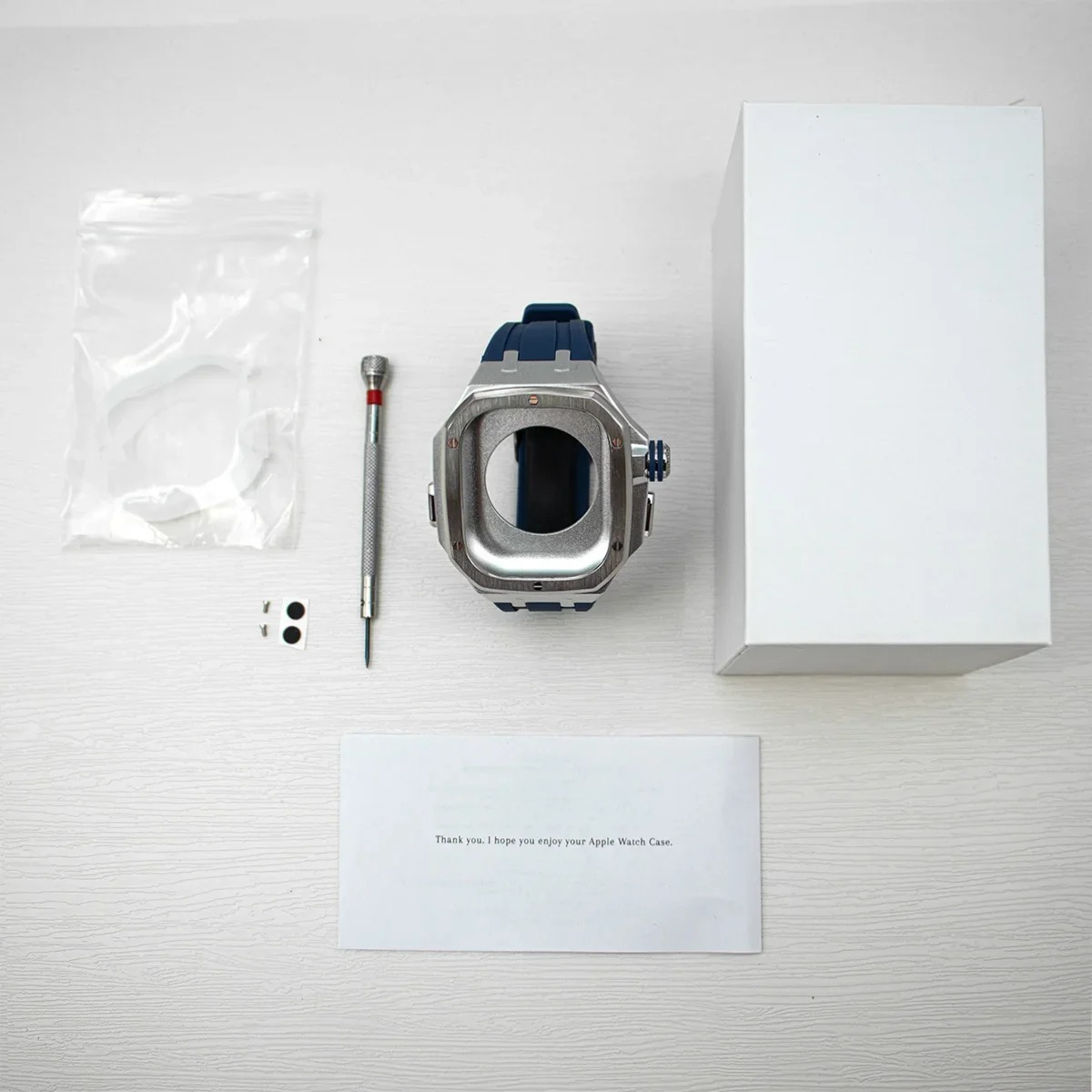 Luxury Apple Watch Stainless Steel Case & Strap Mod Kit, Premium Upgrade Protective Frame & Metal Band Set