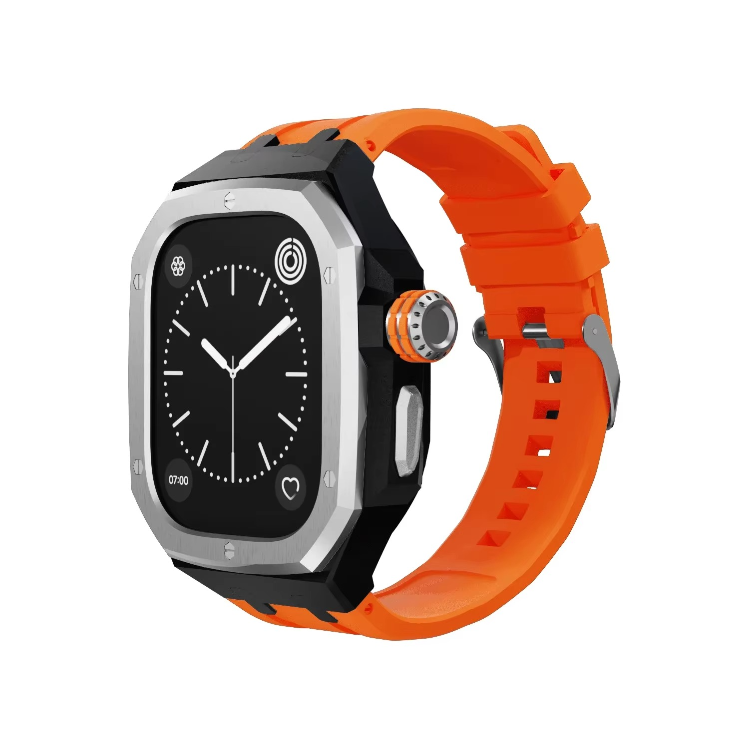 Luxury Apple Watch Stainless Steel Case & Strap Mod Kit, Premium Upgrade Protective Frame & Metal Band Set