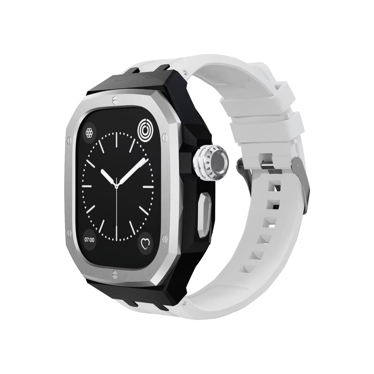 Luxury Apple Watch Stainless Steel Case & Strap Mod Kit, Premium Upgrade Protective Frame & Metal Band Set