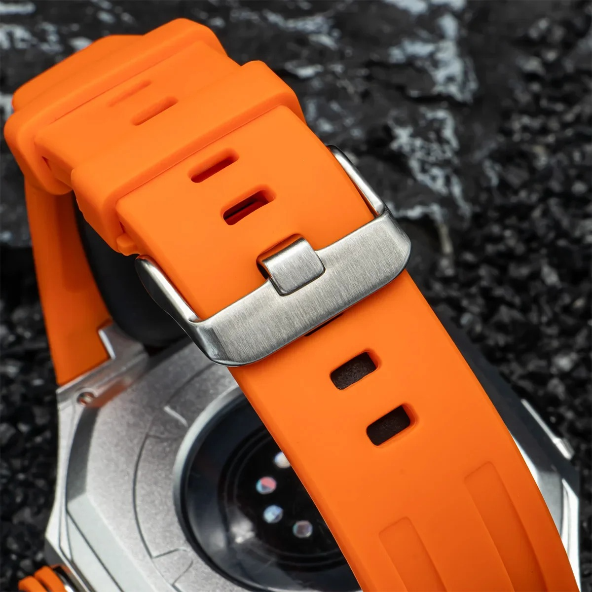 Luxury Apple Watch Stainless Steel Case & Strap Mod Kit, Premium Upgrade Protective Frame & Metal Band Set