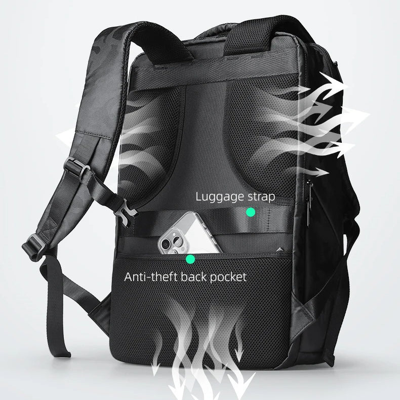 Luxury Business Laptop Backpack 17.3 Inch, Spacious Travel & Commuter Backpack with Dedicated Laptop Compartment, PU Leather Professional Work Bag