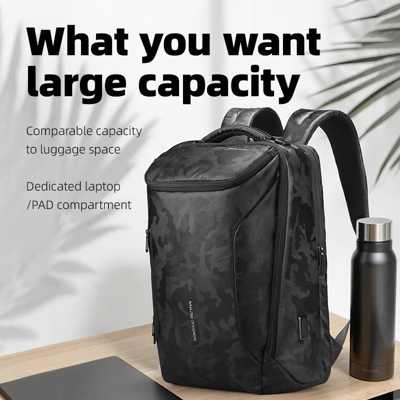 Luxury Business Laptop Backpack 17.3 Inch, Spacious Travel & Commuter Backpack with Dedicated Laptop Compartment, PU Leather Professional Work Bag