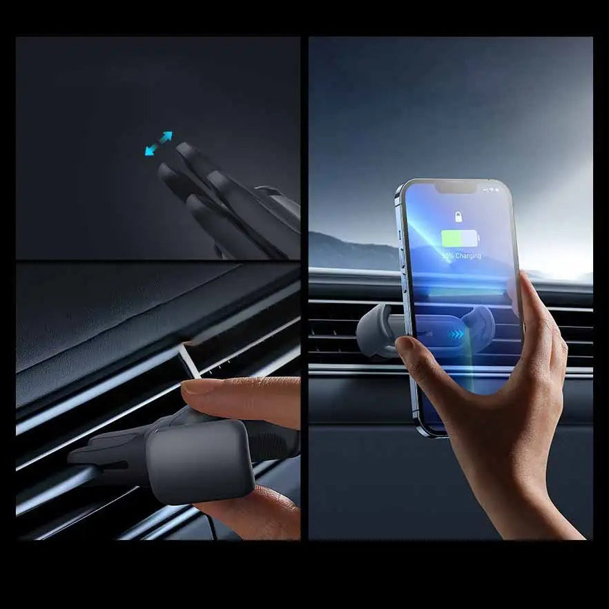 Luxury Car Phone Holder with Air Vent Mount, Stable Hands-Free Design, Secure Universal Mobile Phone Stand for Vehicles