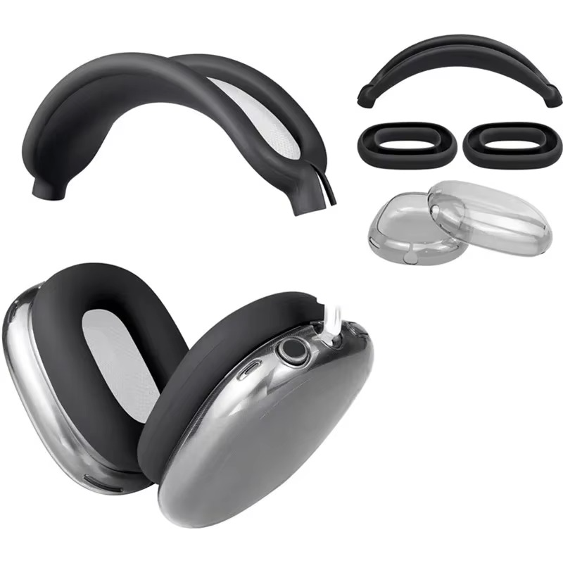 Luxury Clear Silicone Ear Cushion Covers – Soft Touch Anti-Fall Dust-Proof Protective Set for AirPods Max