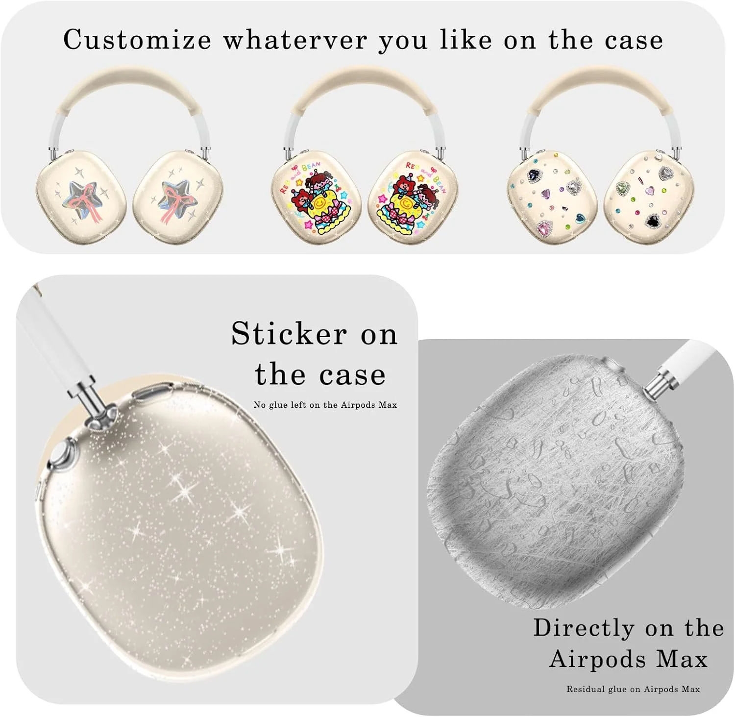 Luxury Clear Silicone Ear Cushion Covers – Soft Touch Anti-Fall Dust-Proof Protective Set for AirPods Max