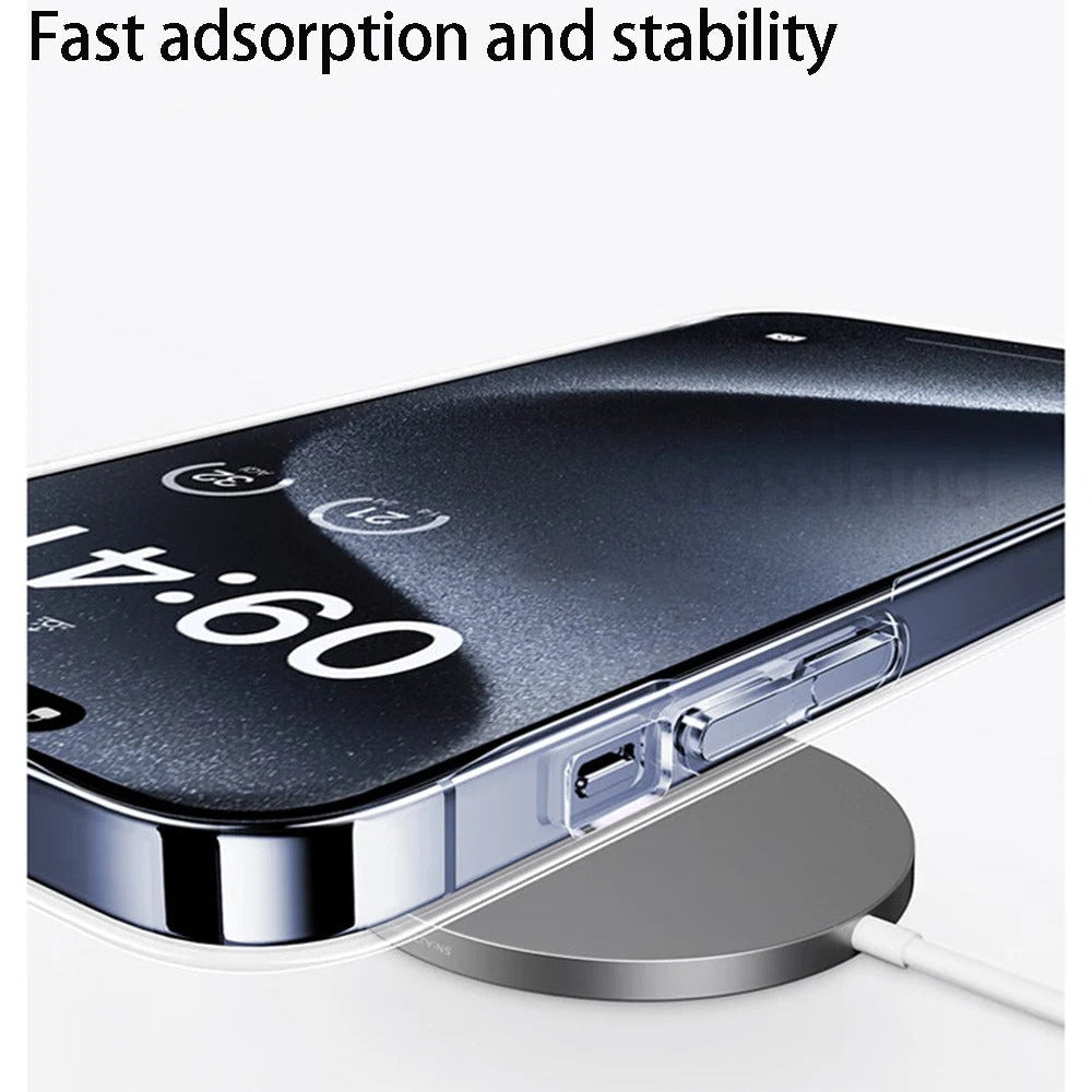Luxury iPhone Case — MagSafe Clear Shockproof Acrylic Cover with Anti-Fingerprint Anti-Scratch Slim Transparent Design