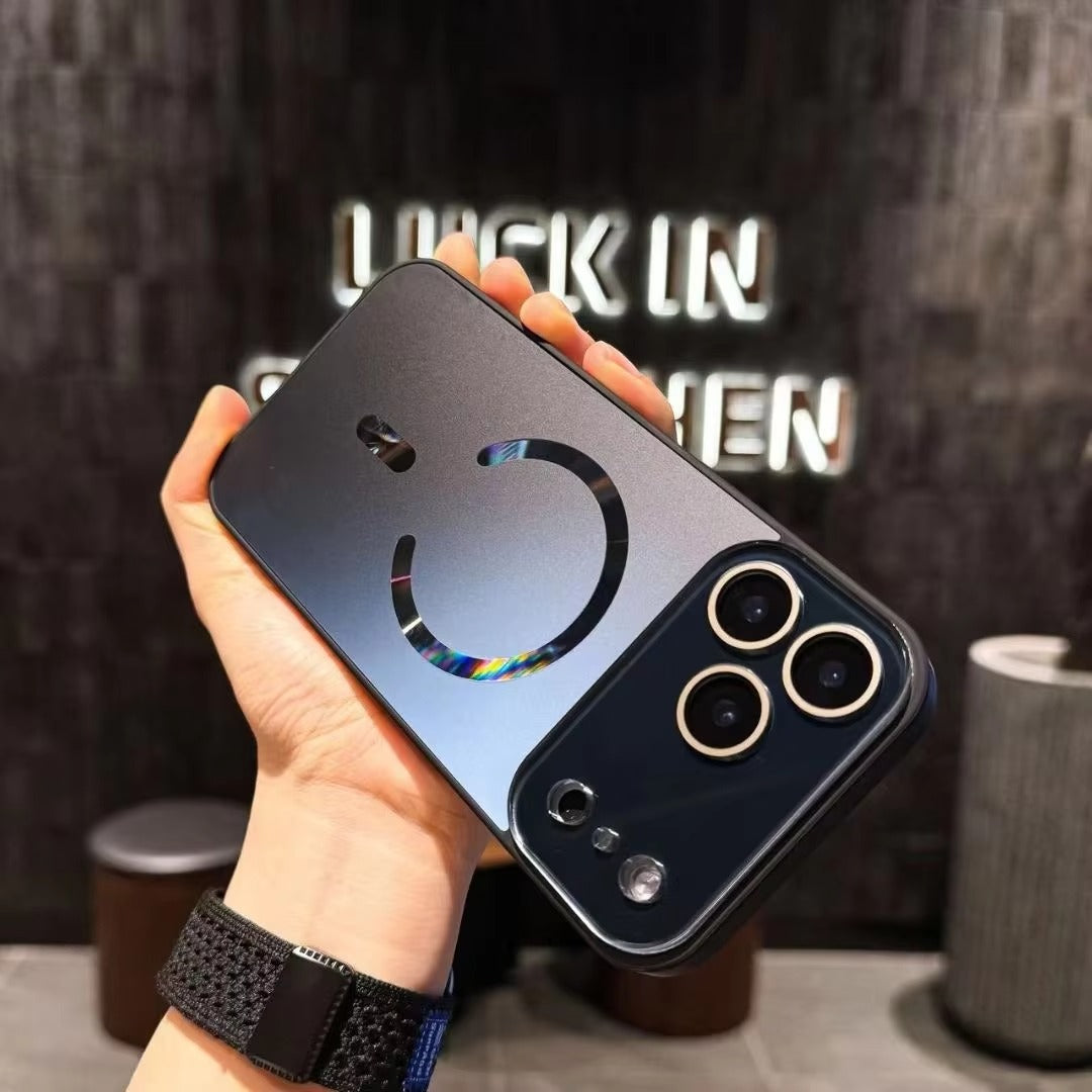 Luxury iPhone Case — Flowing Light MagSafe Big-Window Magnetic Shockproof Cover, Lightweight, Full Protection, Anti-Scratch Plain Design