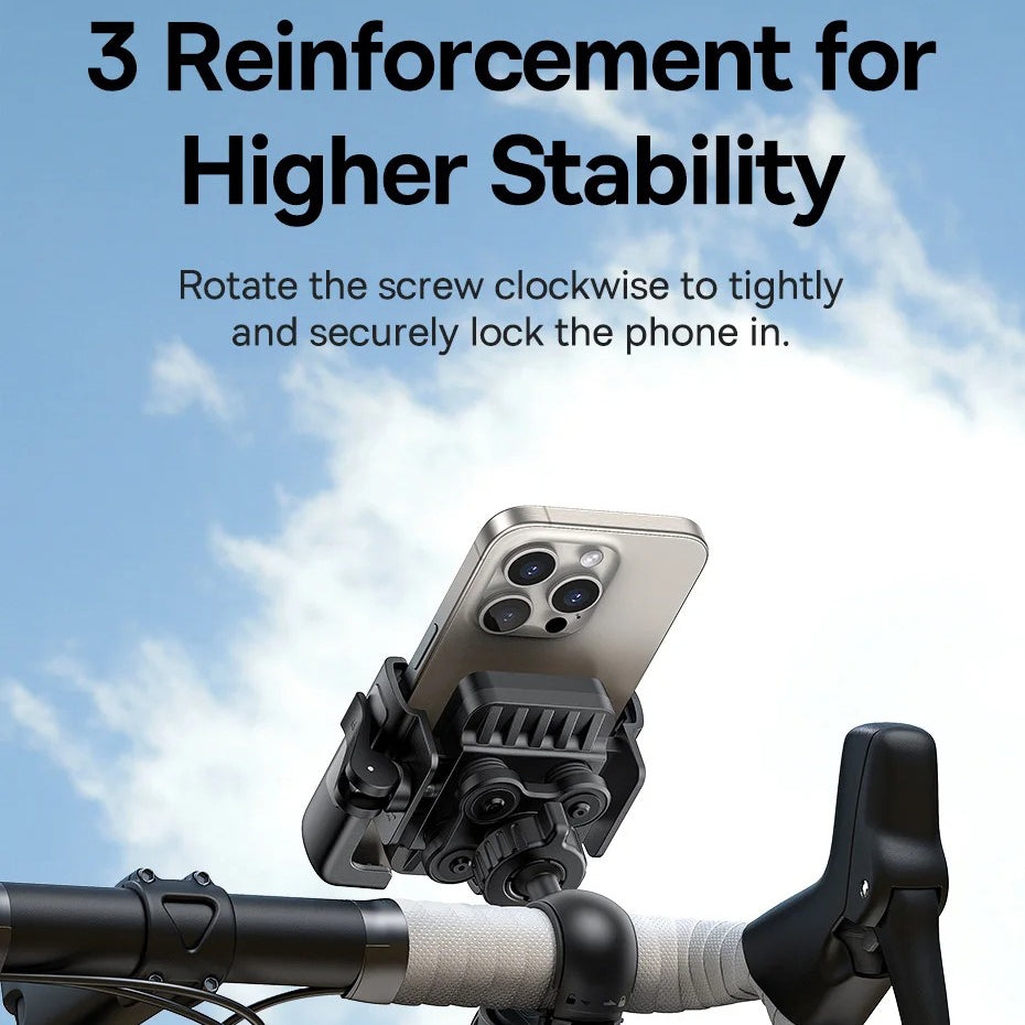 Luxury Gravity Bike Phone Holder with 360° Rotation, Secure Handlebar Mount, One-Handed Auto Lock Design for Cycling