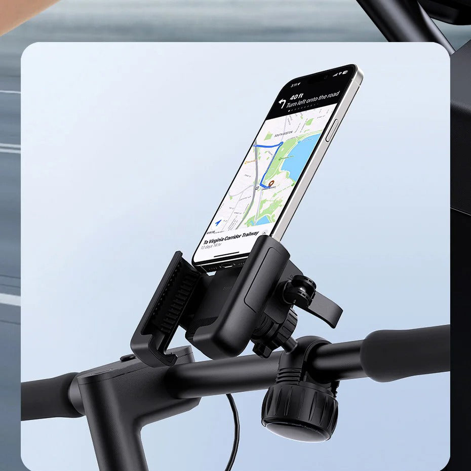 Luxury Gravity Bike Phone Holder with 360° Rotation, Secure Handlebar Mount, One-Handed Auto Lock Design for Cycling