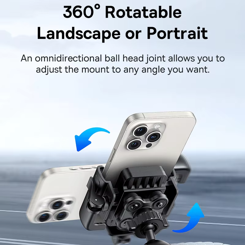 Luxury Gravity Bike Phone Holder with 360° Rotation, Secure Handlebar Mount, One-Handed Auto Lock Design for Cycling