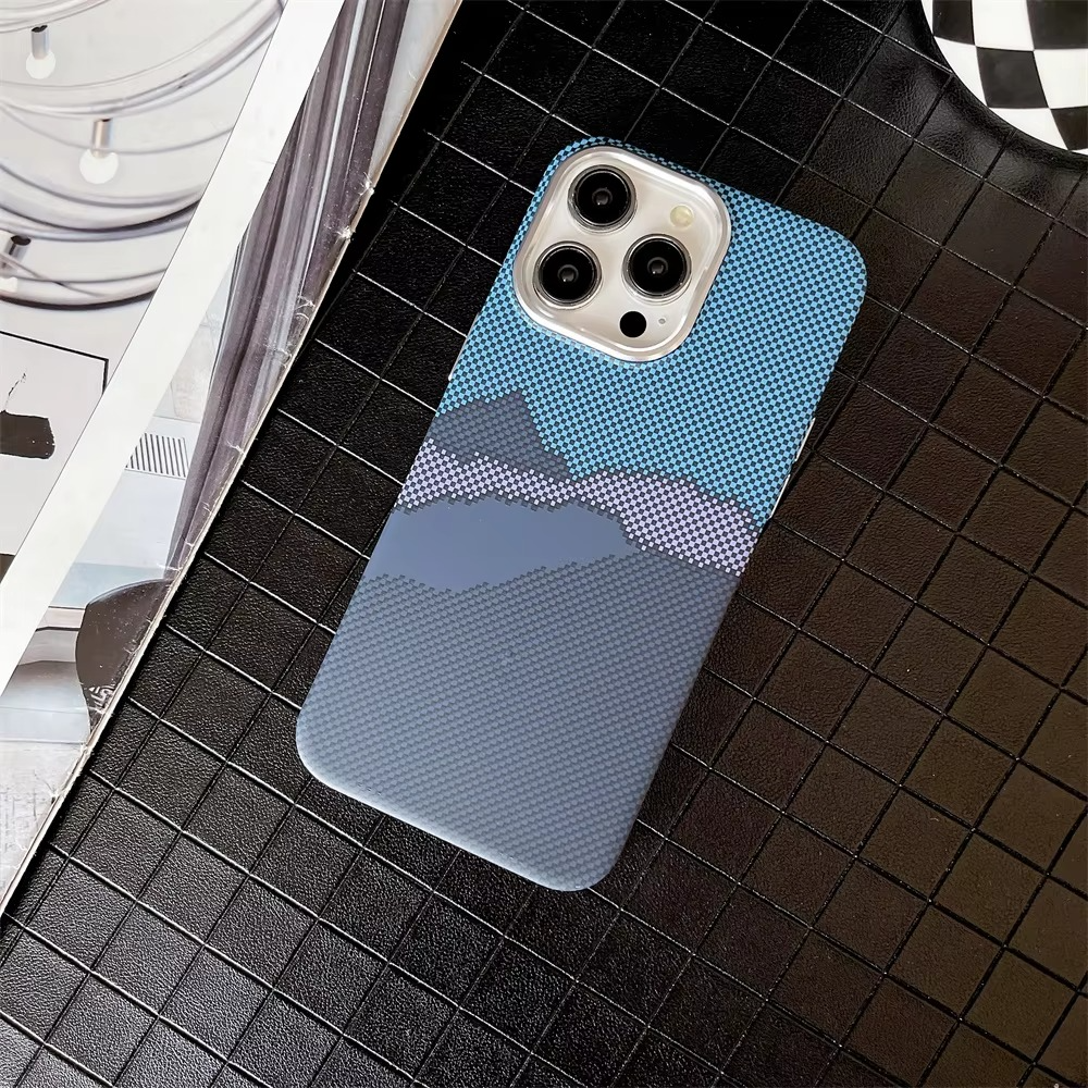 Luxury iPhone Case — Kevlar Pattern MagSafe Compatible Magnetic Shockproof Cover, Anti-Fingerprint, Anti-Scratch, Dustproof, Wireless-Charging, Full Protection