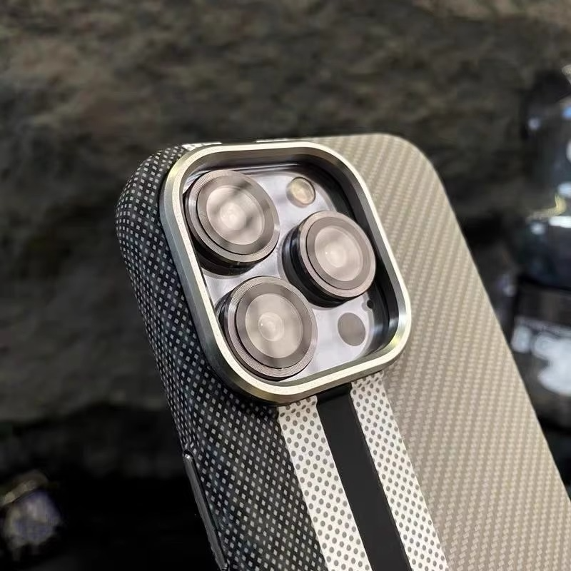 Luxury iPhone Case — Kevlar Pattern MagSafe Compatible Magnetic Shockproof Cover, Anti-Fingerprint, Anti-Scratch, Dustproof, Wireless-Charging, Full Protection