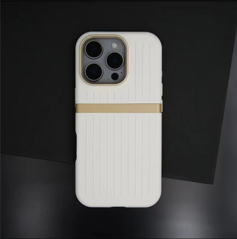 Luxury MagSafe Leather iPhone Case — 3D Stripe Shockproof Full Coverage with Alloy Lens Protection, Anti-Fingerprint Matte Texture Design