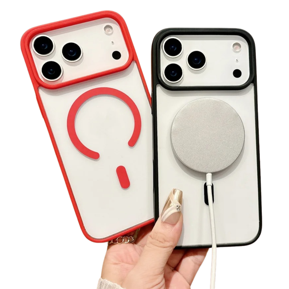 Luxury Magnetic Magsafe Wireless Charging iPhone Case — Transparent Hard Back, Shockproof, Anti-Fingerprint, Slim Protective Cover