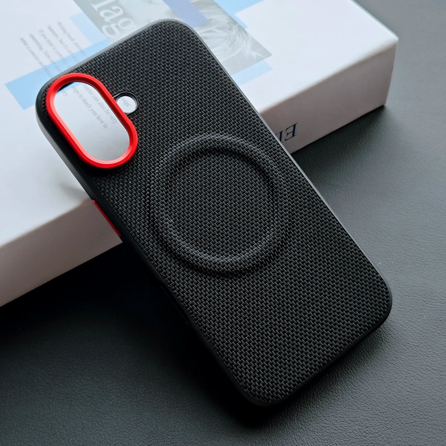 Luxury Magnetic Wireless Charging iPhone Case — PU Leather Texture, Shockproof Dustproof Back Cover, Slim Half-Wrapped Protective Design