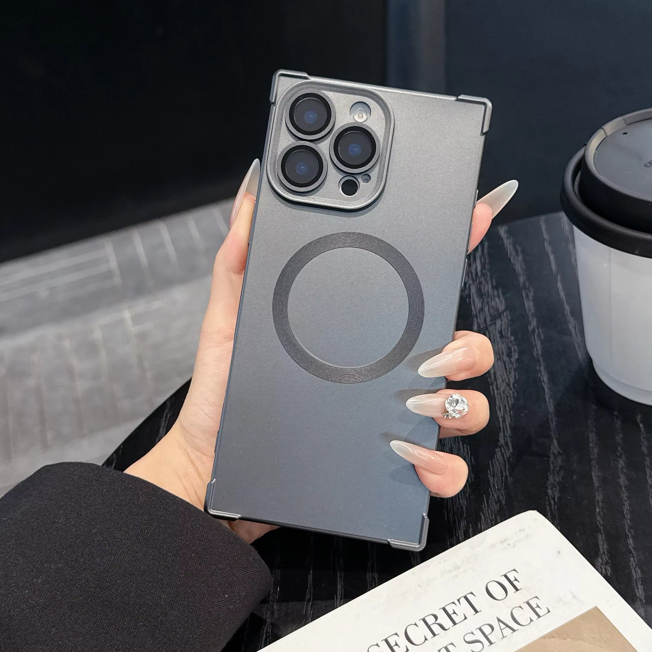 Luxury Magnetic iPhone Case MagSafe Compatible Shockproof Soft Bumper — Matte Anti-Fingerprint Cover, Non-Slip Grip, Wireless Charging Friendly