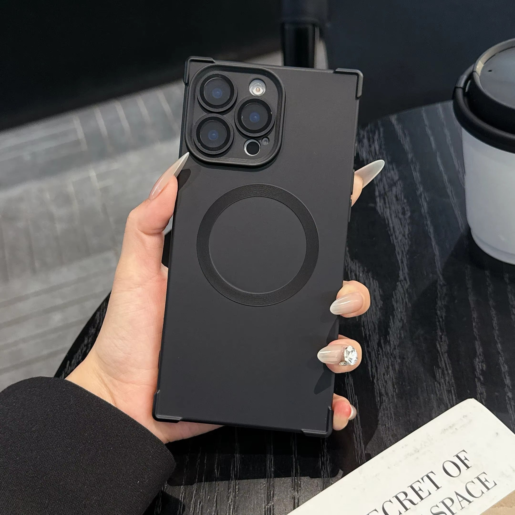 Luxury Magnetic iPhone Case MagSafe Compatible Shockproof Soft Bumper — Matte Anti-Fingerprint Cover, Non-Slip Grip, Wireless Charging Friendly