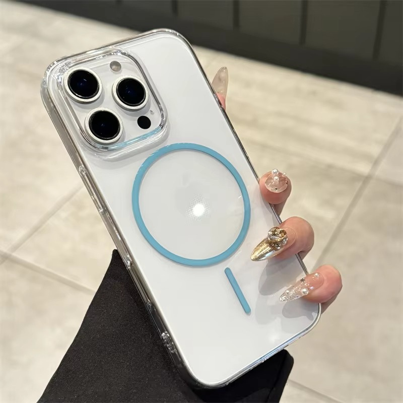 Luxury iPhone Case — Magnetic MagSafe Wireless-Charging Compatible, Shockproof, Anti-Fingerprint, Anti-Scratch, Transparent Half-Wrapped Cover