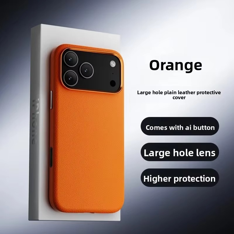 Luxury iPhone Case — Magnetic Wireless-Charging Leather Cover with Metal Camera Protection and Shockproof Anti-Fingerprint Full-Coverage Design