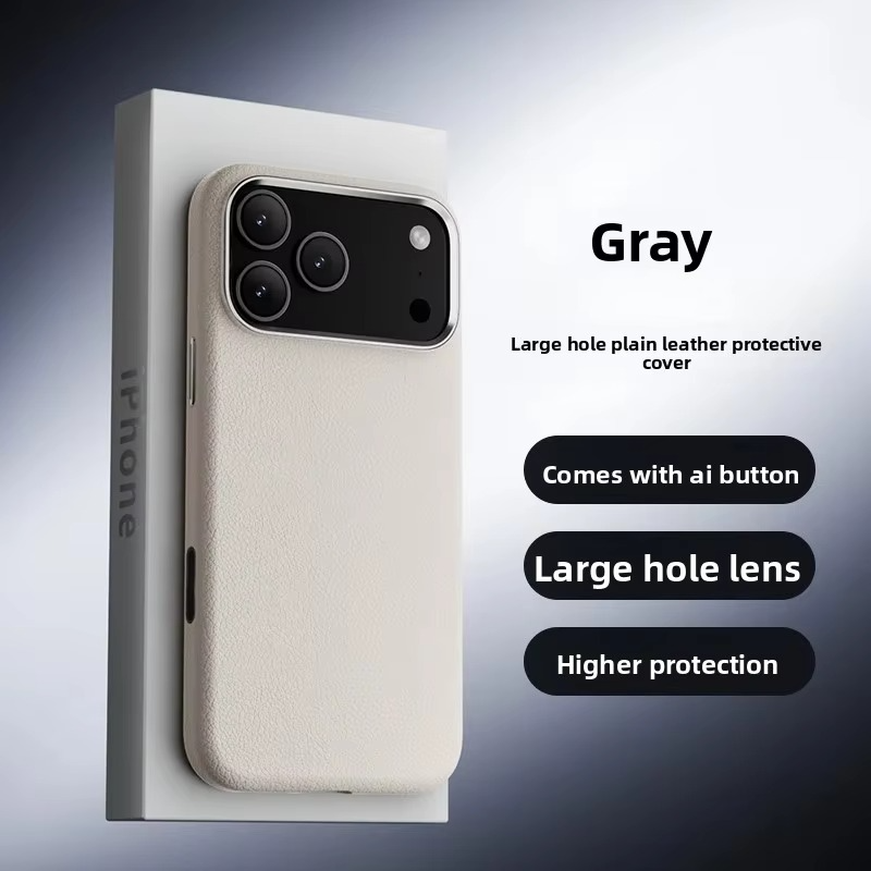 Luxury iPhone Case — Magnetic Wireless-Charging Leather Cover with Metal Camera Protection and Shockproof Anti-Fingerprint Full-Coverage Design